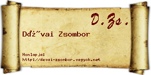 Dévai Zsombor névjegykártya